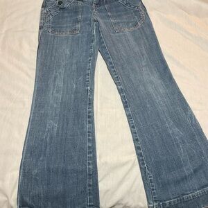 Citizens Of Humanity Blue Flare Wide Leg Denim